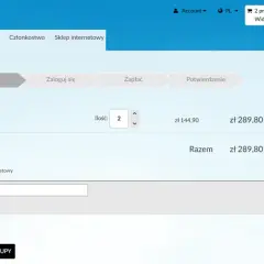 Koszyk w Majaland. Dwa bilety normalne kosztują 289,80 zł. Można tu wprowadzić kod rabatowy, by obniżyć cenę.