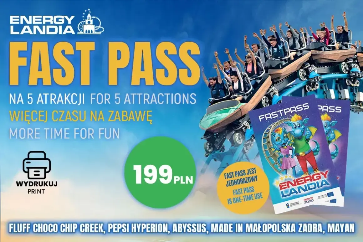 Energylandia: Fast Pass na 5 atrakcji za 199 zł. Zdobądź swoje energylandia bilety vip i ciesz się więcej czasem na zabawę!
